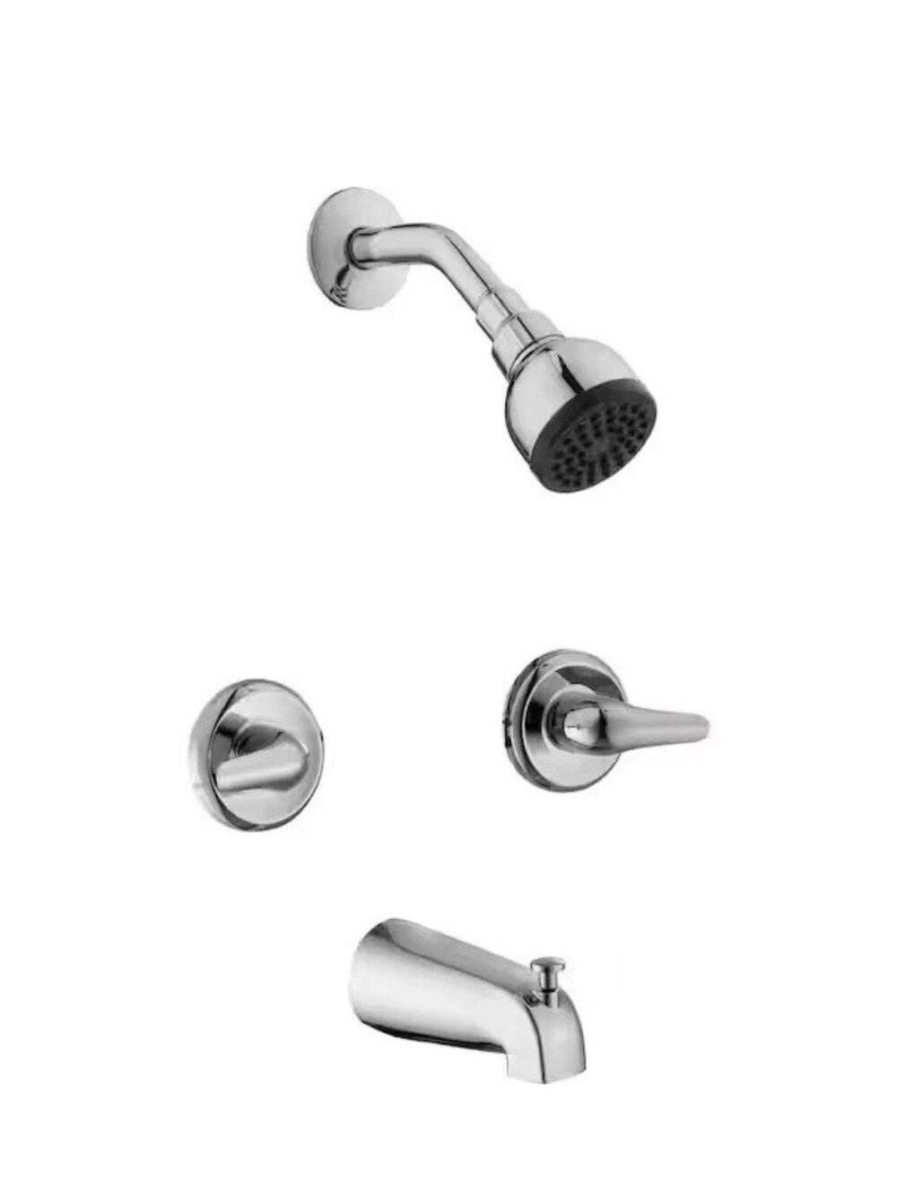 Glacier Bay Aragon 2 Handle 1-Spray Tub & Shower Faucet + Valve in Chrome Finish